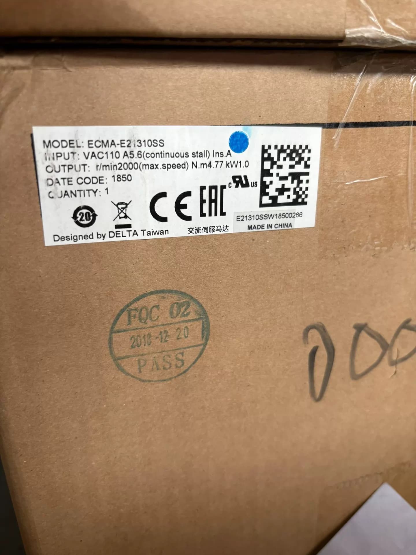 Convertisseur de fréquence Delta ECMA-E21310SS, 100% neuf, original et authentique, servomoteur d'entraînement
