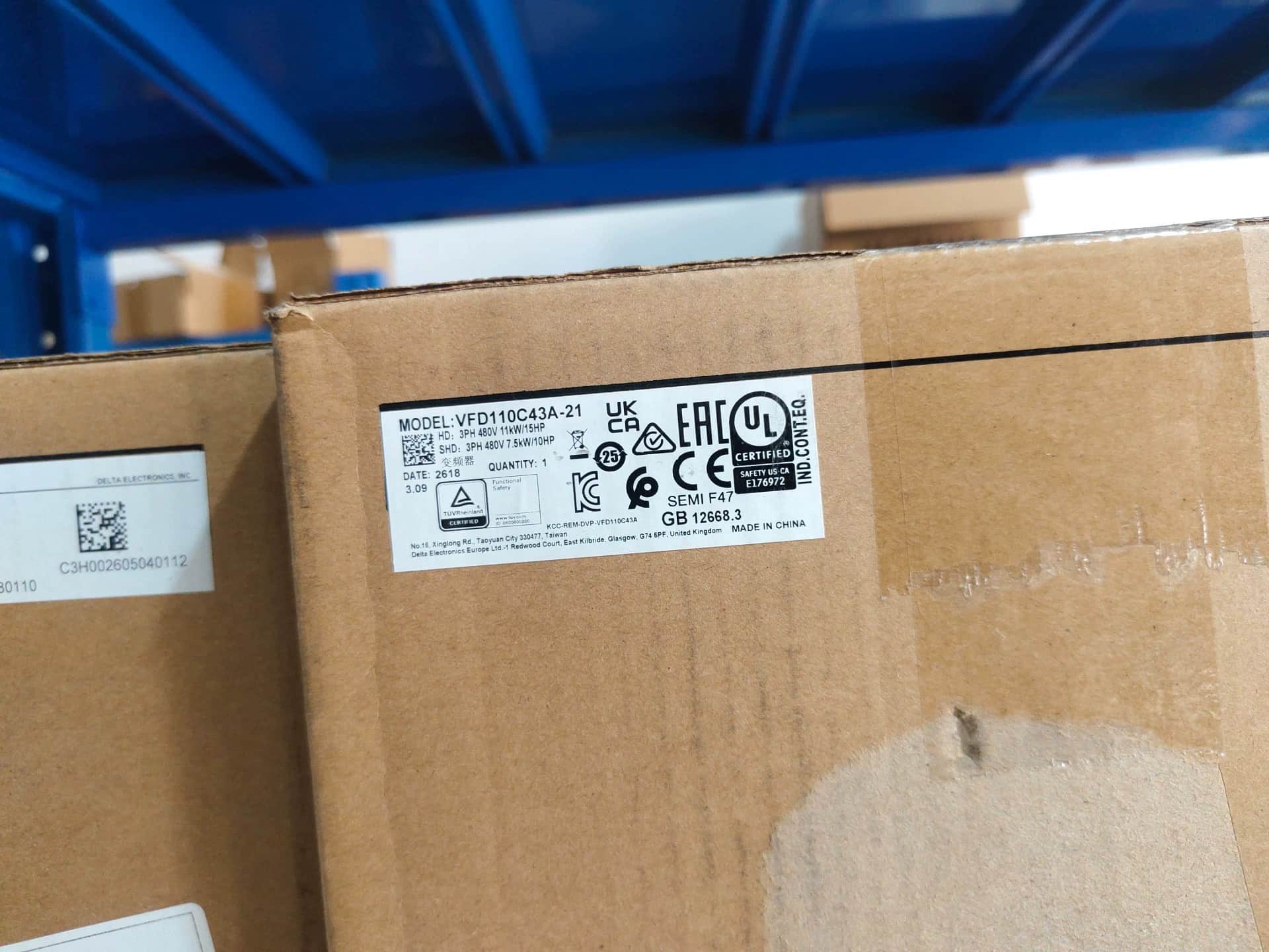 100% tout nouveau convertisseur de fréquence Delta VFD110C43A-21 original et authentique, servomoteur d'entraînement