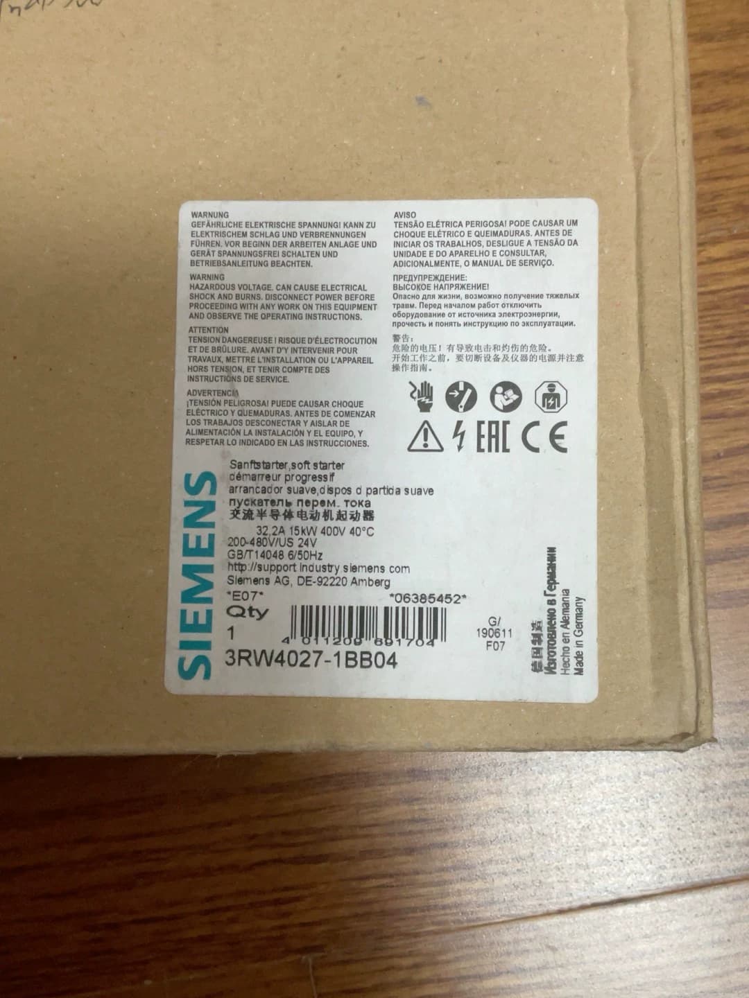 Démarreur progressif SIRIUS 3RW4027-1BB04 tout neuf, authentique et directement fabriqué en usine